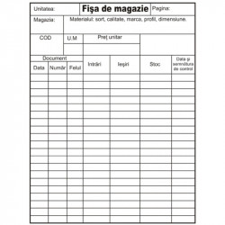 Fisa de magazie, A5